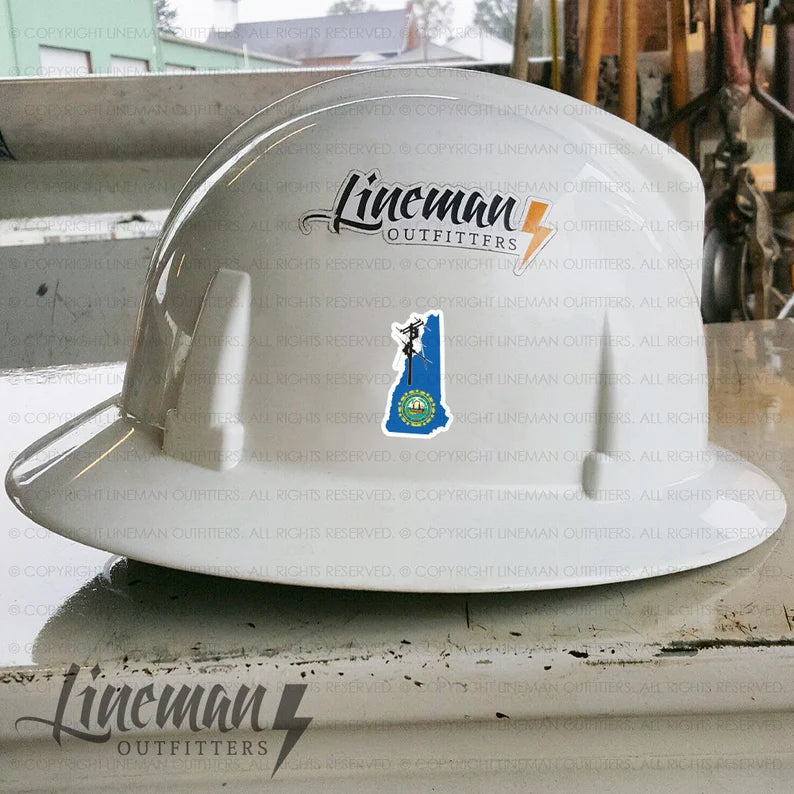 New Hampshire Power Lineman Hard Hat Decal / Sticker