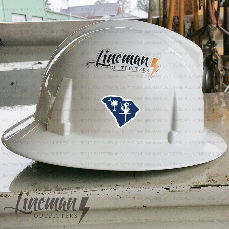 South Carolina Power Lineman Hard Hat Decal / Sticker