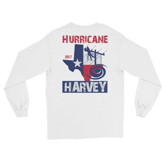 Hurricane Harvey 2017 Power Lineman Long Sleeve T-Shirt