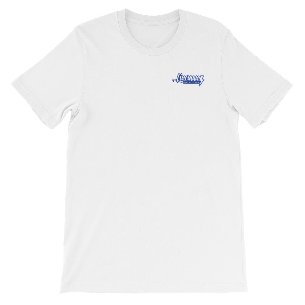 Red, White, And Workin' On The Line With USA Flag Short Sleeve T-Shirt