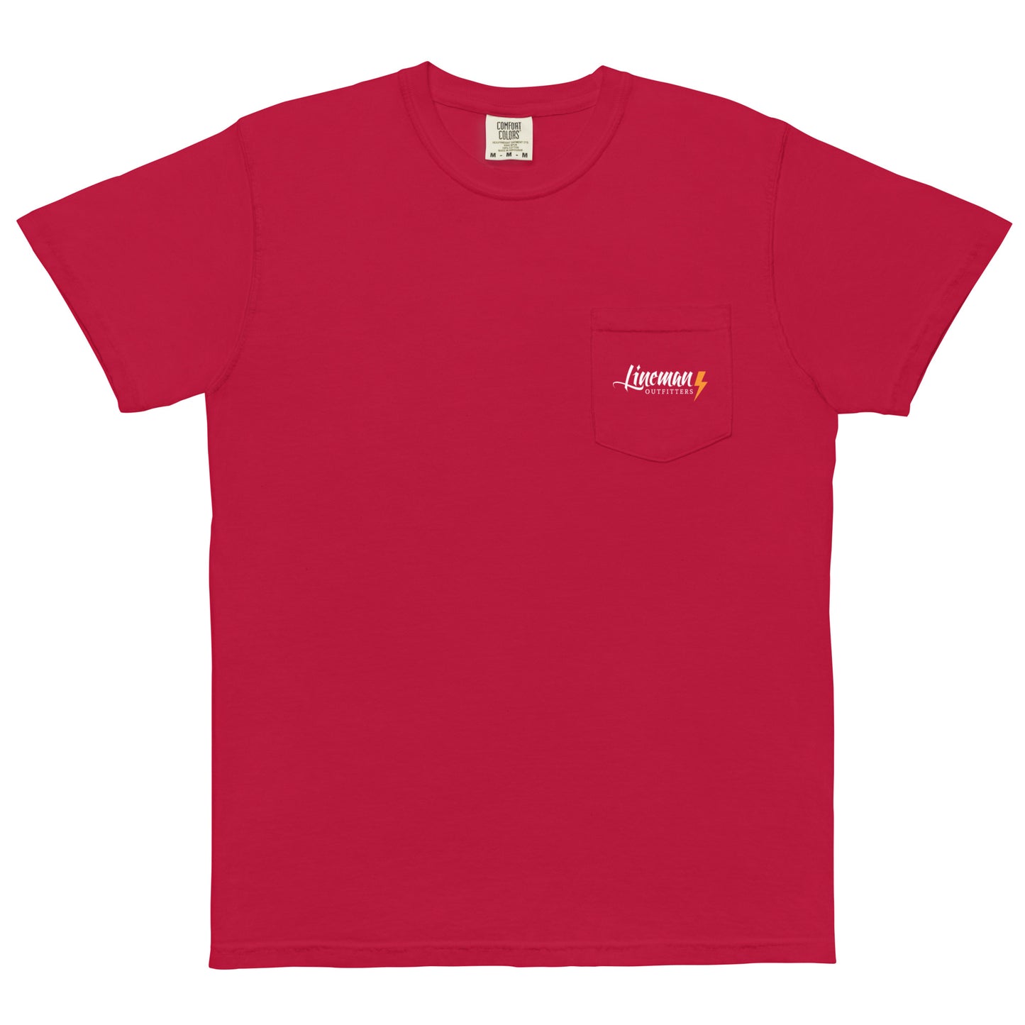 Comfort Colors - Hurricane Storm Idalia 2023 Power Lineman Short Sleeve T-Shirt With Pocket