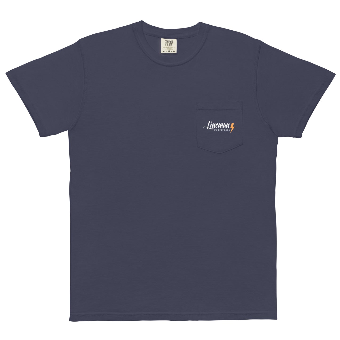 Comfort Colors - Hurricane Storm Idalia 2023 Power Lineman Short Sleeve T-Shirt With Pocket