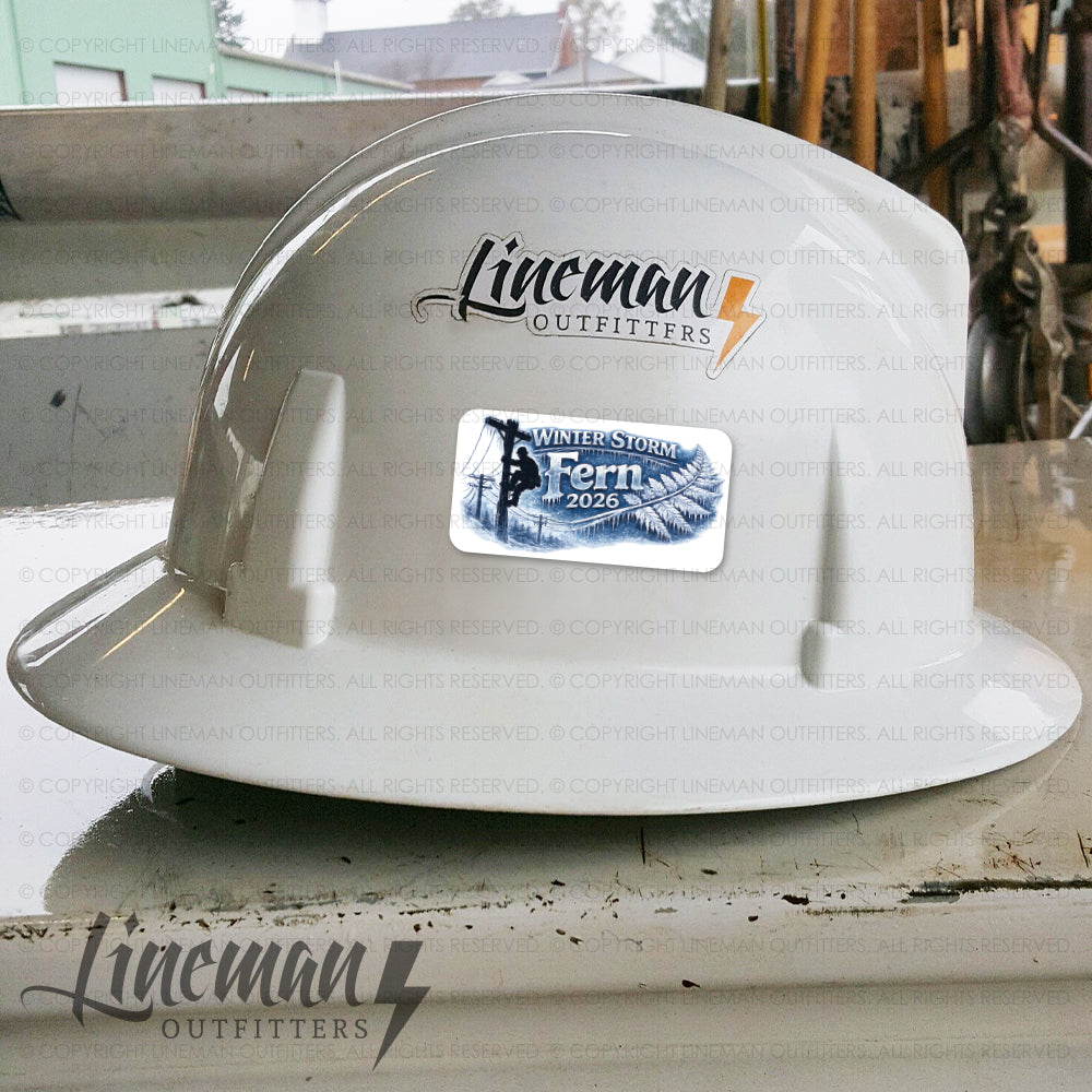 Winter Storm Fern 2026 Power Lineman Hard Hat Decal / Sticker