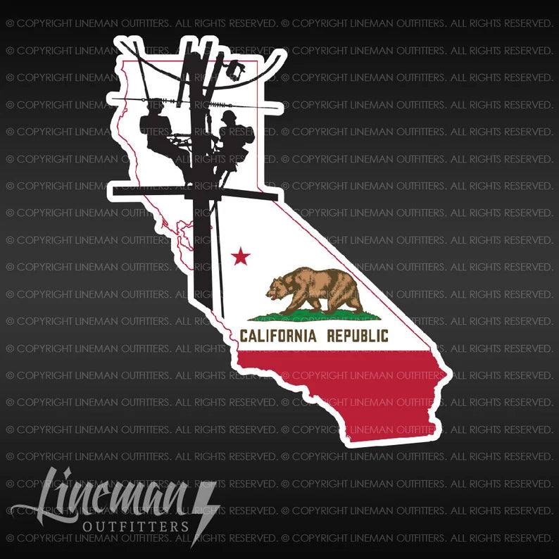 California Power Lineman Vehicle Decal