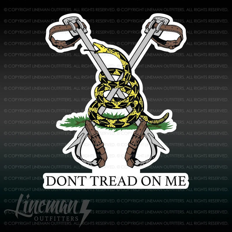 Don't Tread On Me Gaffs Power Lineman Vehicle Decal