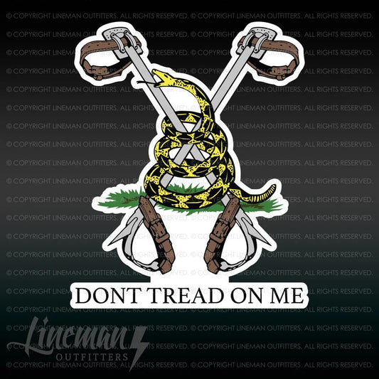 Don't Tread On Me Gaffs Power Lineman Vehicle Decal