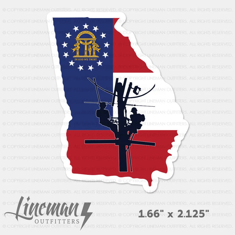 Georgia Power Lineman Hard Hat Decal / Sticker