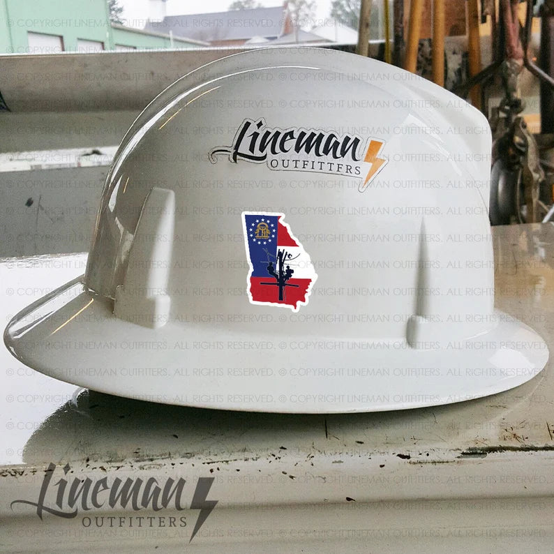 Georgia Power Lineman Hard Hat Decal / Sticker