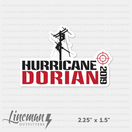 Hurricane Dorian 2019 Power Lineman Hard Hat Decal / Sticker