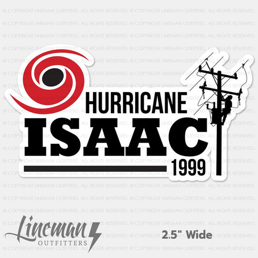 Hurricane Isaac 1999 Power Lineman Hard Hat Decal / Sticker