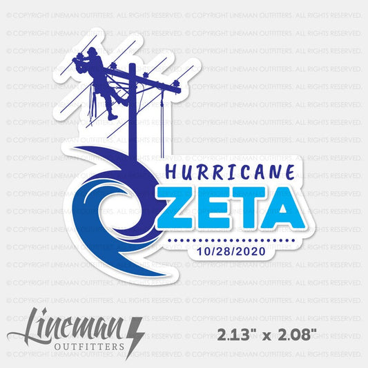 Hurricane Zeta 2020 Power Lineman Hard Hat Decal / Sticker