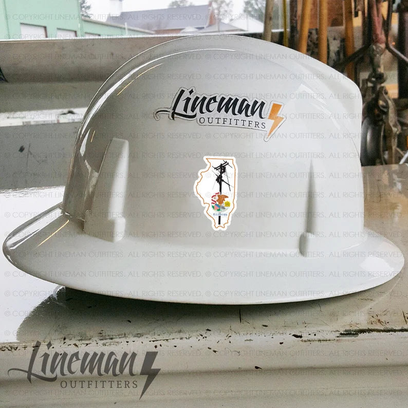 Illinois Power Lineman Hard Hat Decal / Sticker