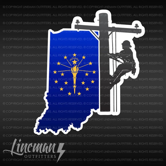 Indiana Power Lineman Vehicle Decal