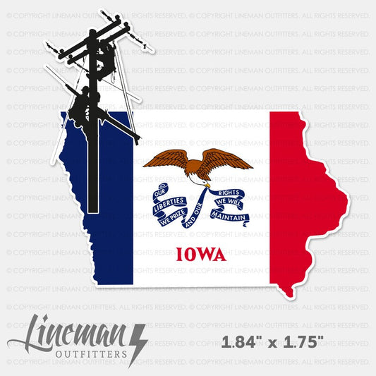 Iowa Power Lineman Hard Hat Decal / Sticker