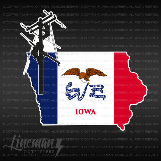 Iowa Power Lineman Vehicle Decal