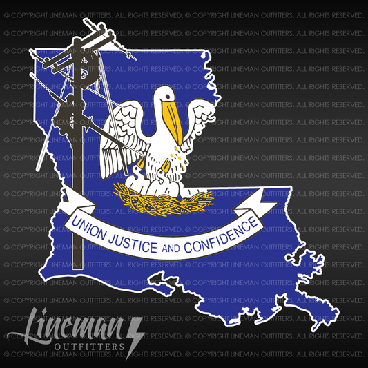 Louisiana Power Lineman Vehicle Decal