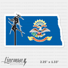 North Dakota Power Lineman Hard Hat Decal / Sticker