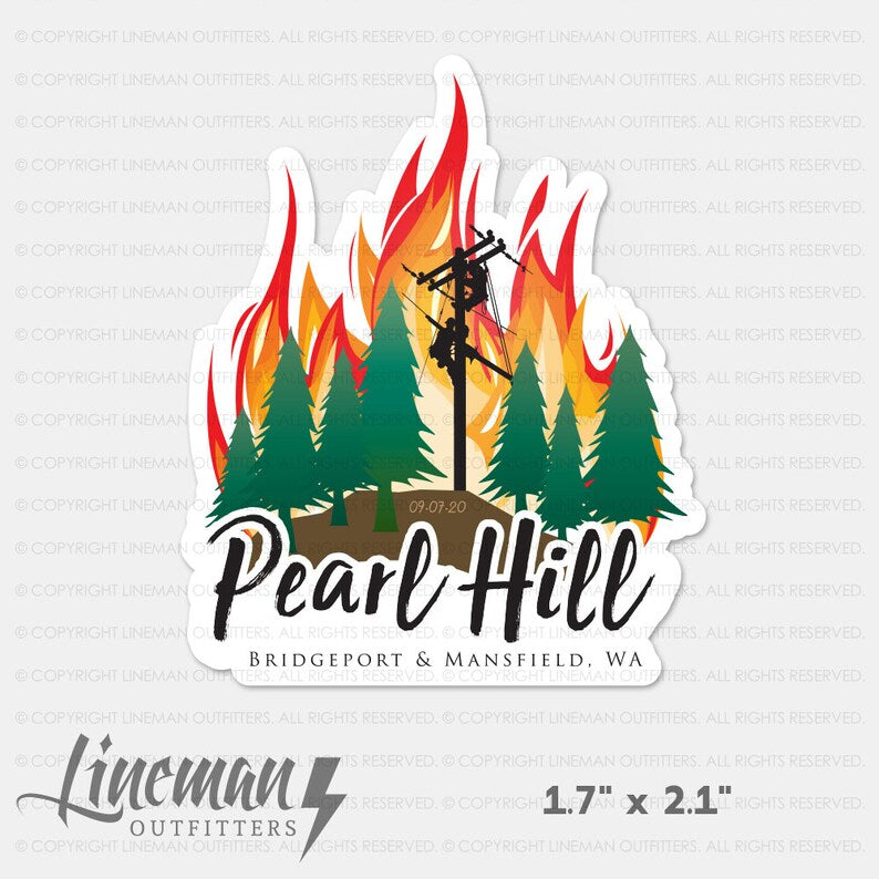 Pearl Hill Fire 2020 Hard Hat Decal / Sticker