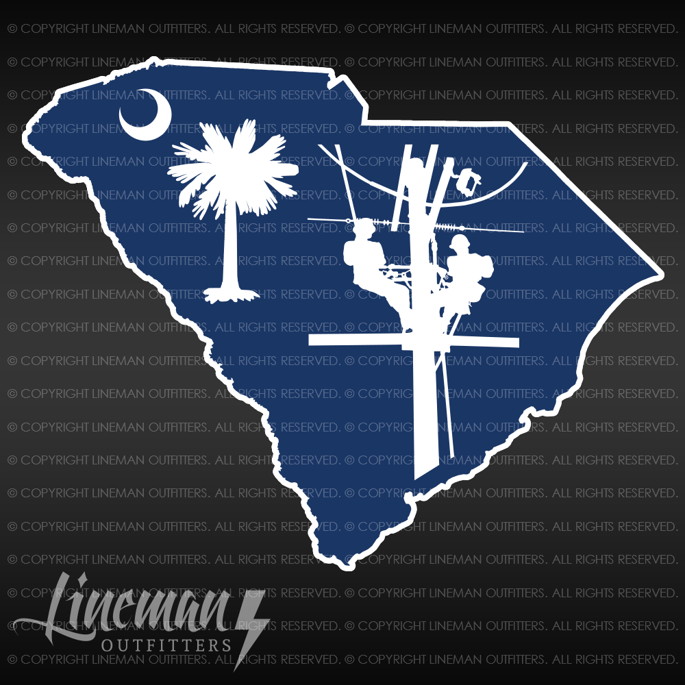 South Carolina Power Lineman Vehicle Decal