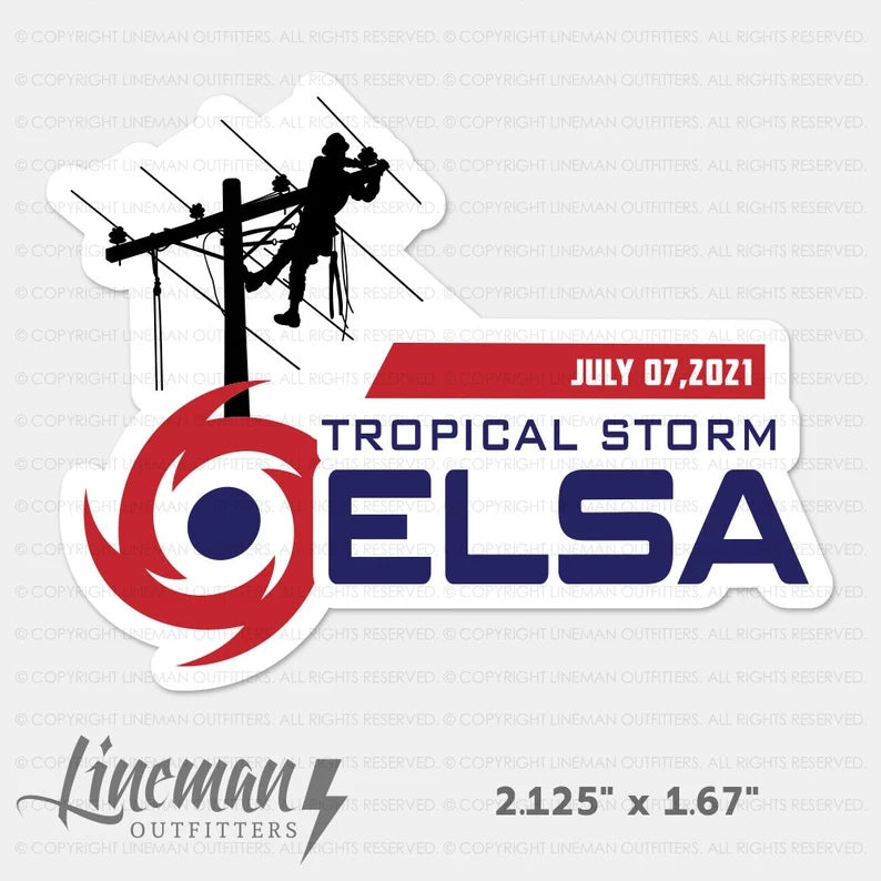 Tropical Storm Elsa 2021 Hard Hat Decal / Sticker