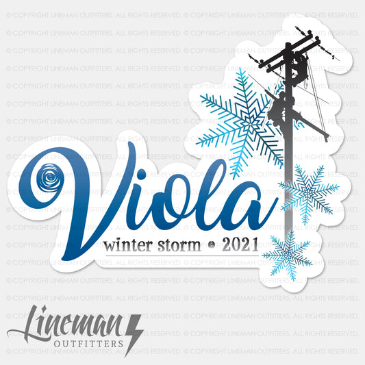 Winter Storm Viola 2021 Power Lineman Hard Hat Decal / Sticker