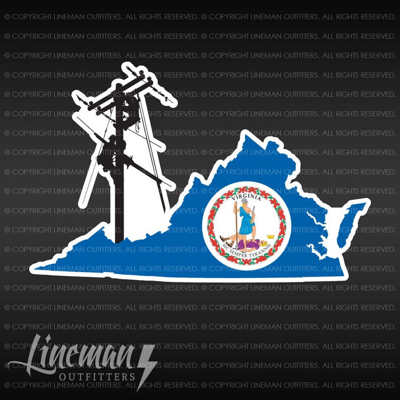 Virginia Power Lineman Vehicle Decal