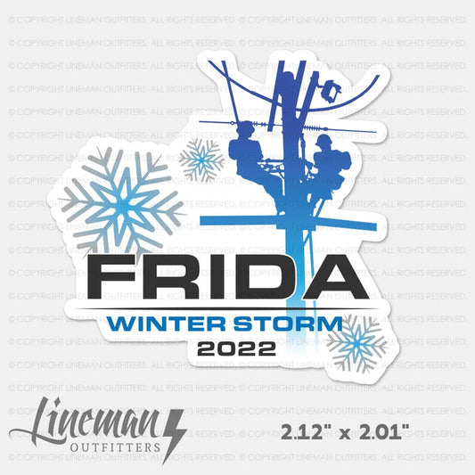 Winter Storm Frida 2022 Power Lineman Hard Hat Decal / Sticker