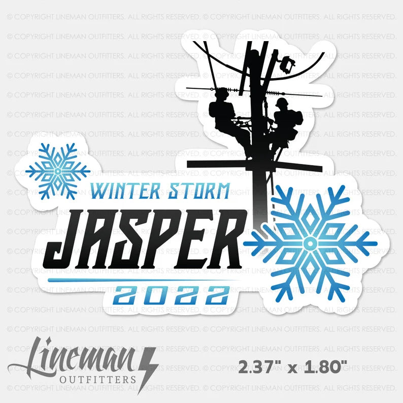 Winter Storm Jasper 2022 Power Lineman Hard Hat Decal / Sticker