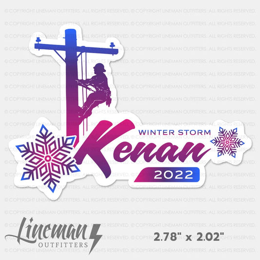 Winter Storm Kenan 2022 Power Lineman Hard Hat Decal / Sticker