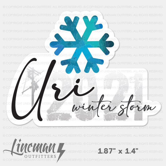 Winter Storm Uri 2021 Power Lineman Hard Hat Decal / Sticker