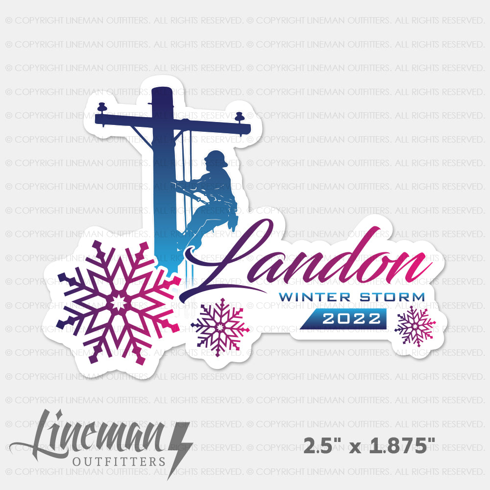 Winter Storm Landon 2022 Power Lineman Hard Hat Decal / Sticker