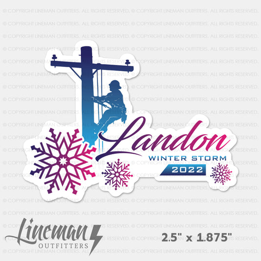 Winter Storm Landon 2022 Power Lineman Hard Hat Decal / Sticker