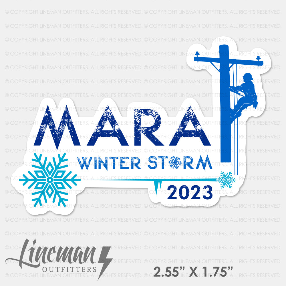 Winter Storm Mara 2023 Power Lineman Hard Hat Decals / Sticker