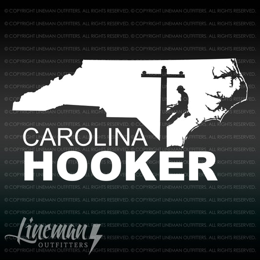 Carolina Hooker Power Lineman Vehicle Decal