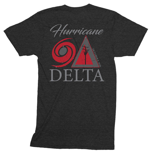 Premium Hurricane Delta 2020 Power Lineman Tri-Blend Short Sleeve T-Shirt