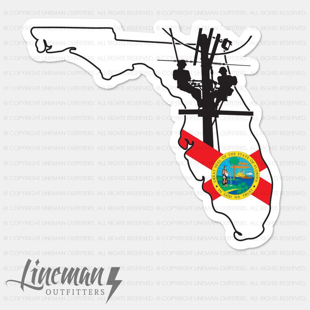 Florida Power Lineman Hurricane Hard Hat Decal / Sticker – Lineman ...
