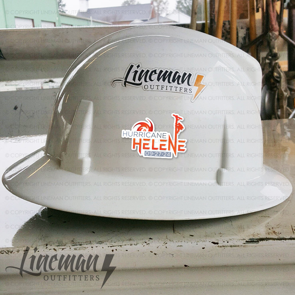 Hurricane Helene 2024 Power Lineman Hard Hat Decal / Sticker