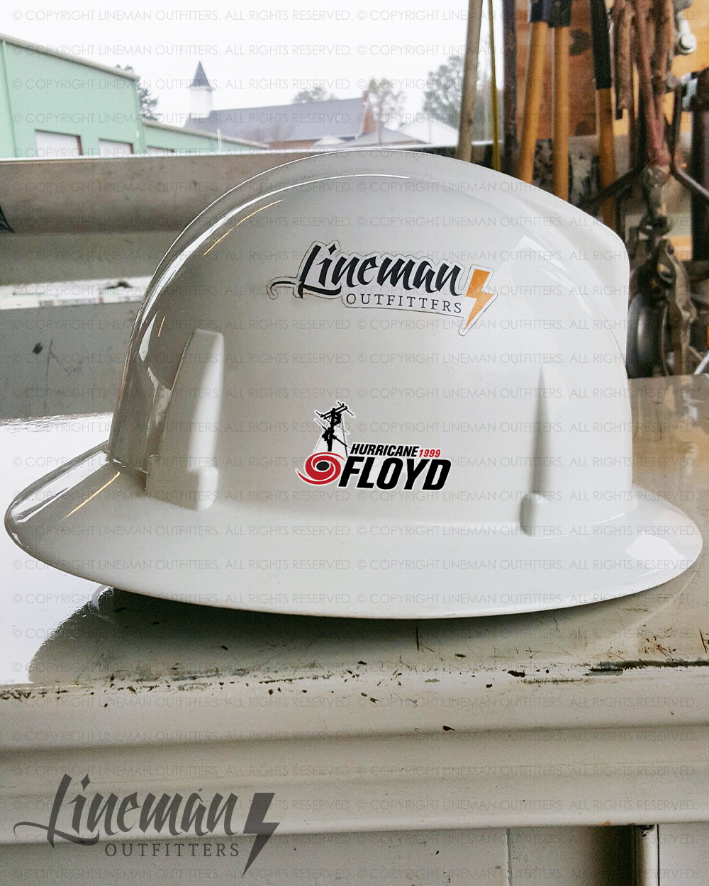 Hurricane Floyd 1999 Power Lineman Hard Hat Decal / Sticker