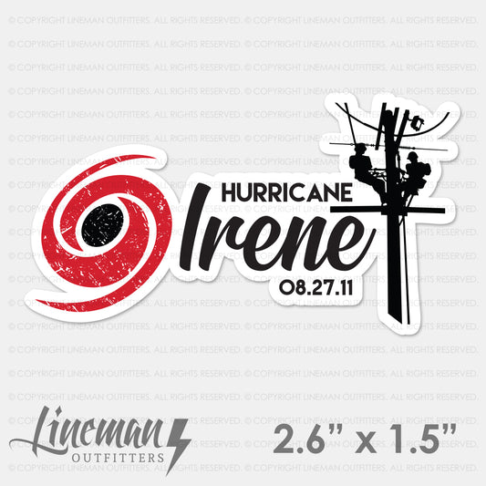 Hurricane Irene 2011 Power Lineman Hard Hat Decal / Sticker