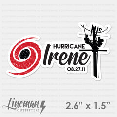 Hurricane Irene 2011 Power Lineman Hard Hat Decal / Sticker