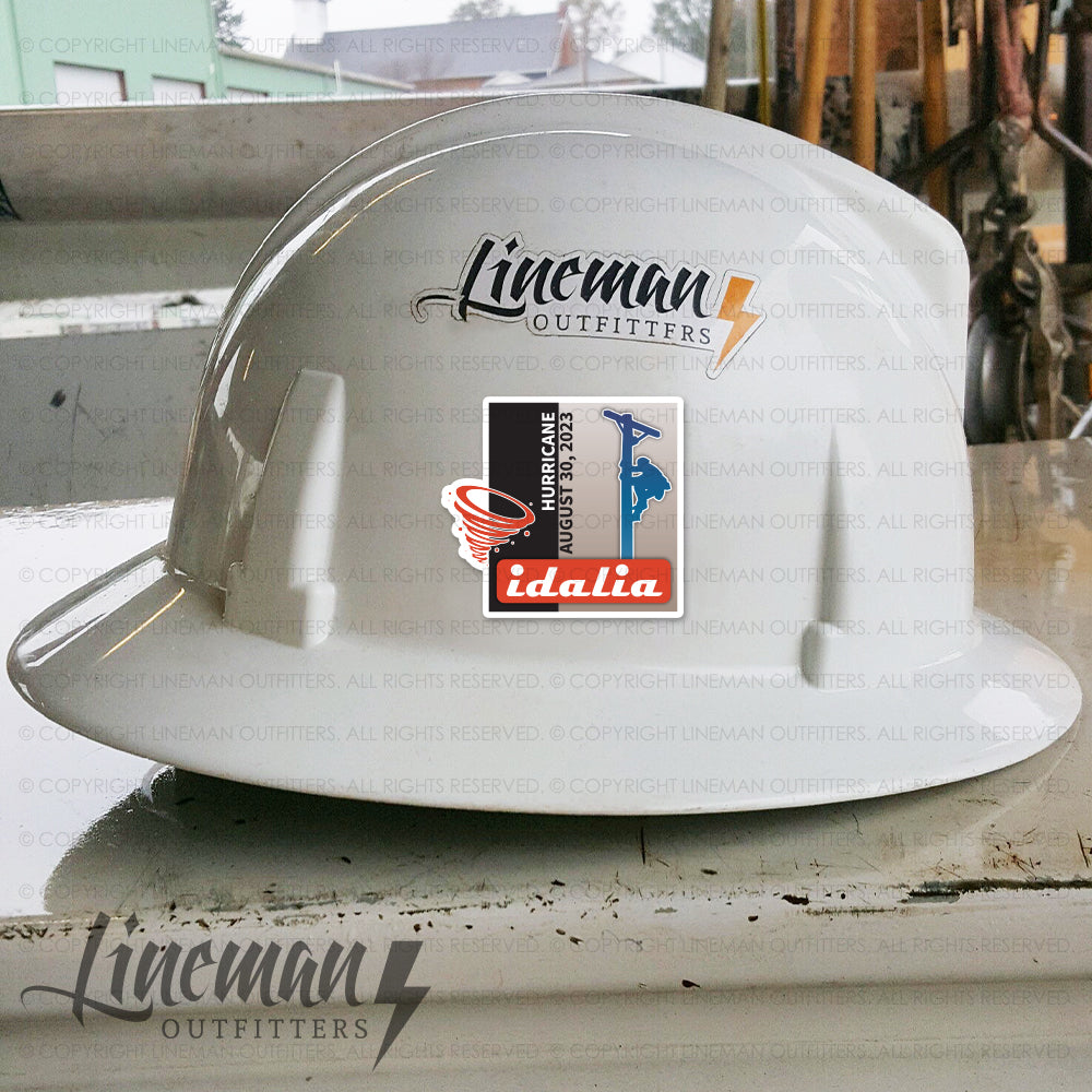 Hurricane Idalia 2023 Power Lineman Hard Hat Decal / Sticker