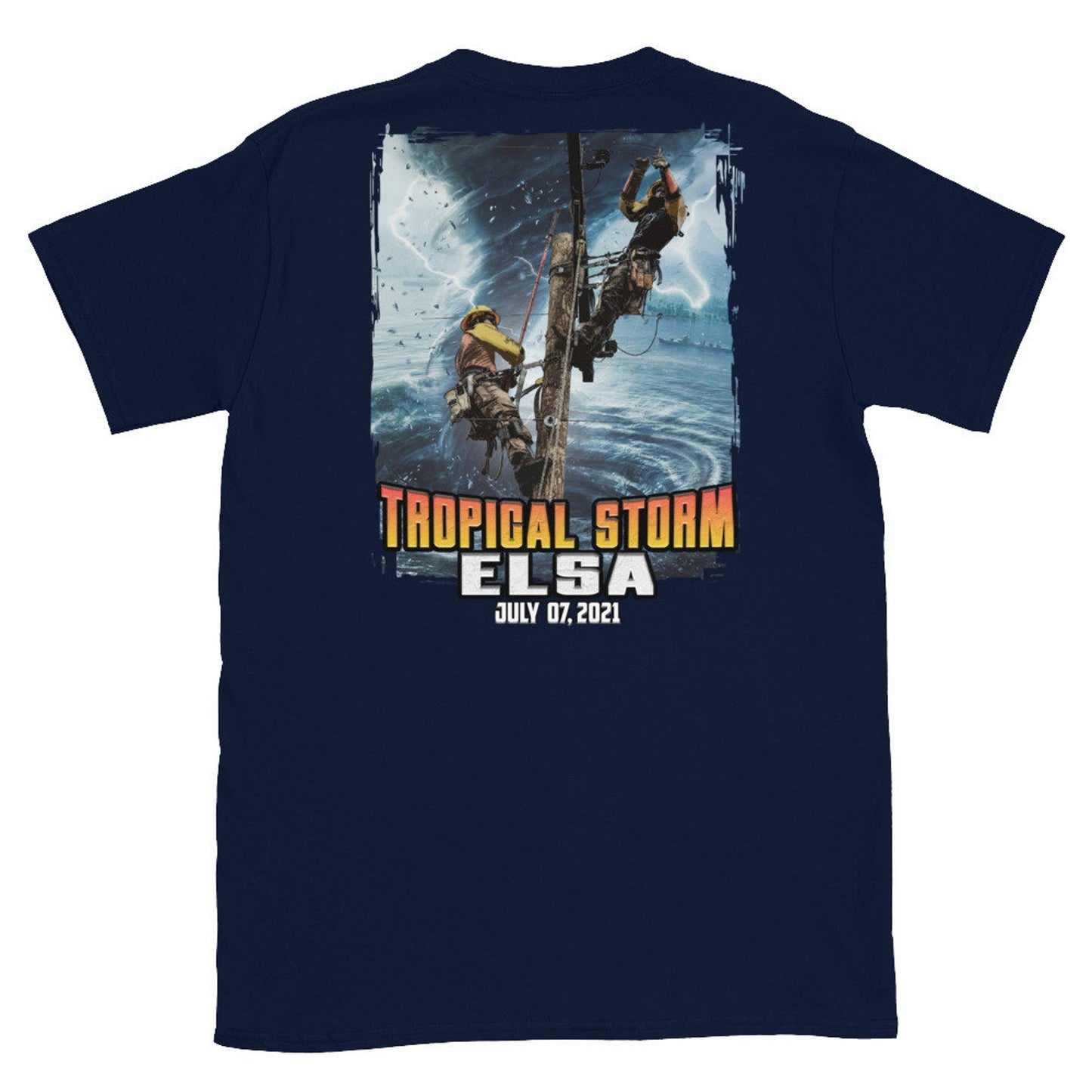 Tropical Storm Elsa 2021 Power Lineman Short Sleeve T-Shirt