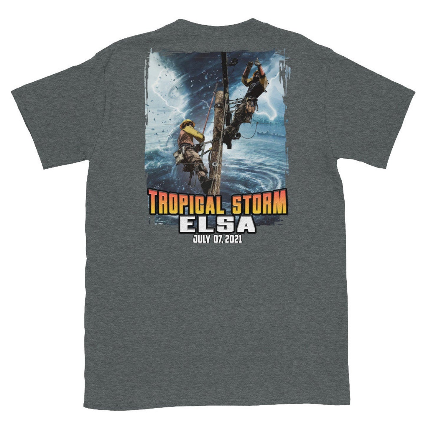 Tropical Storm Elsa 2021 Power Lineman Short Sleeve T-Shirt