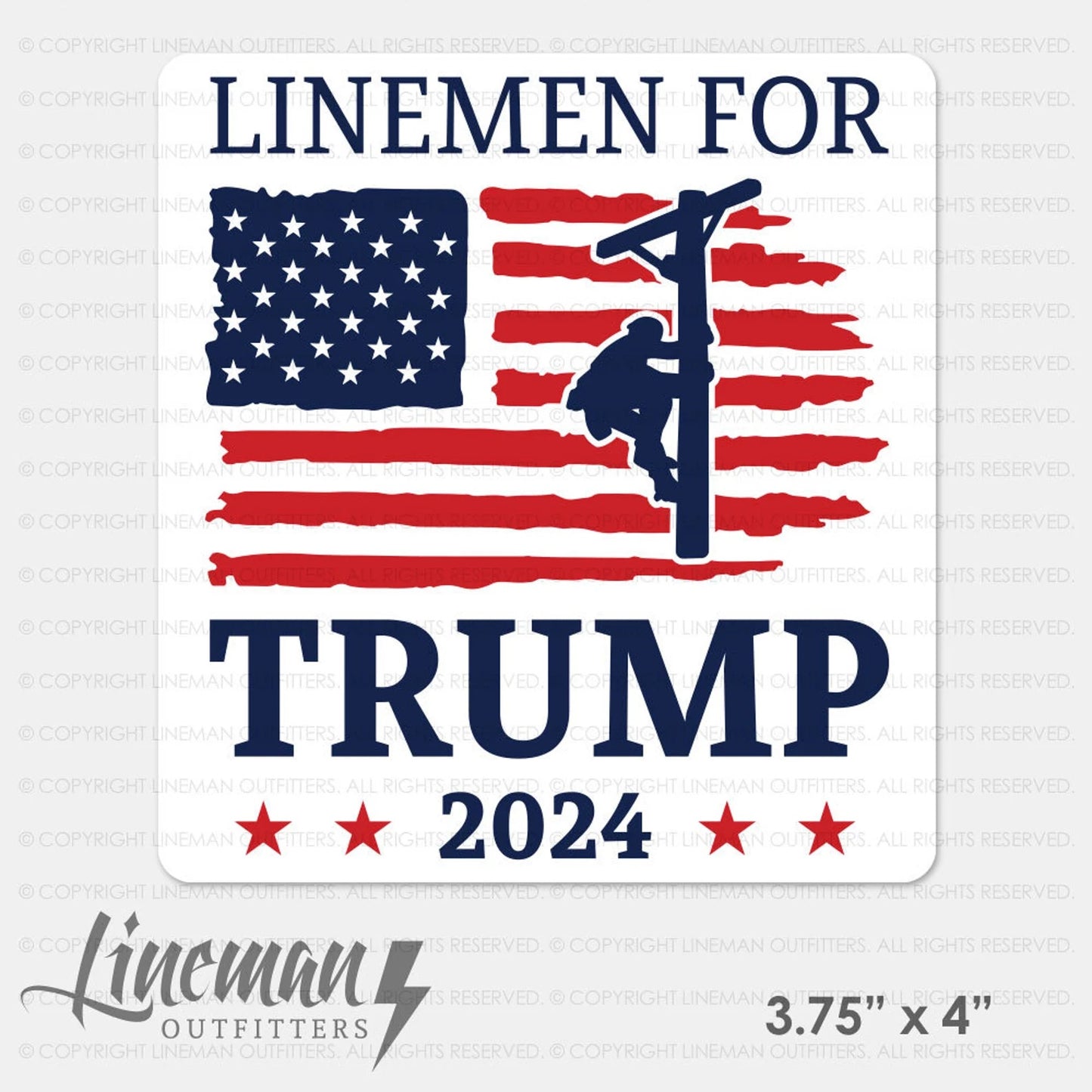 Power Linemen for Trump 2024 Hard Hat Decal / Sticker