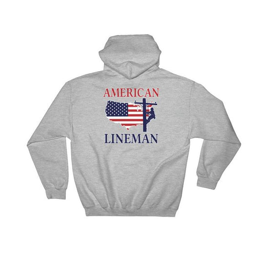 American USA Power Lineman Hooded Sweatshirt