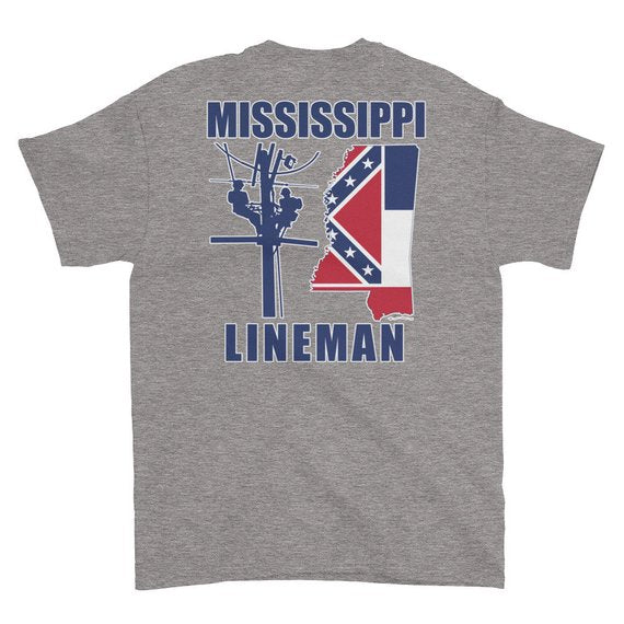 Mississippi Power Lineman Short Sleeve T-Shirt