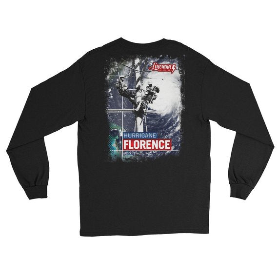 Hurricane Florence 2018 Power Lineman 2 Long Sleeve T-Shirt