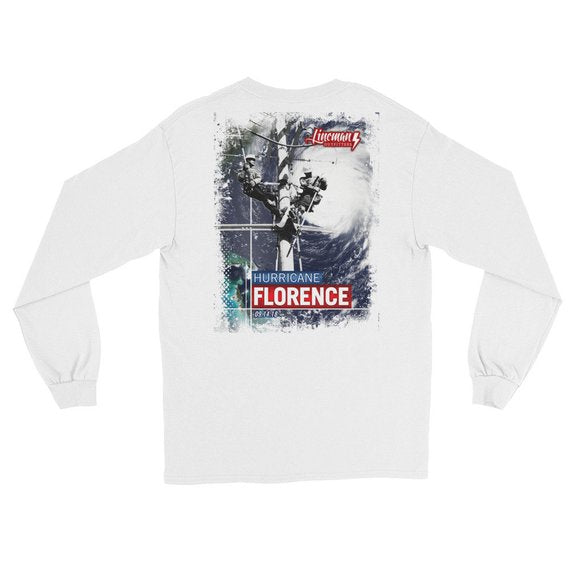 Hurricane Florence 2018 Power Lineman 2 Long Sleeve T-Shirt