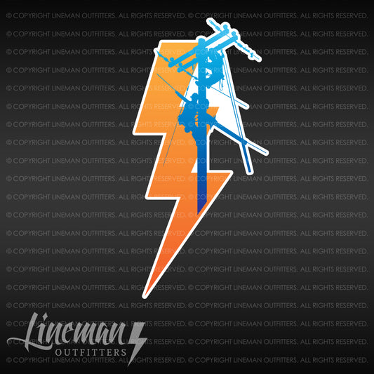 Lightning Bolt & Power Linemen Vehicle Decal