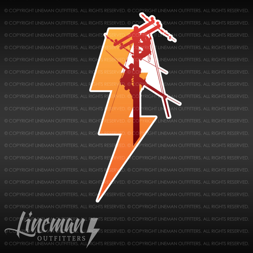 Lightning Bolt & Power Linemen Vehicle Decal